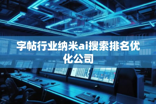字帖行業(yè)納米ai搜索排名優(yōu)化公司